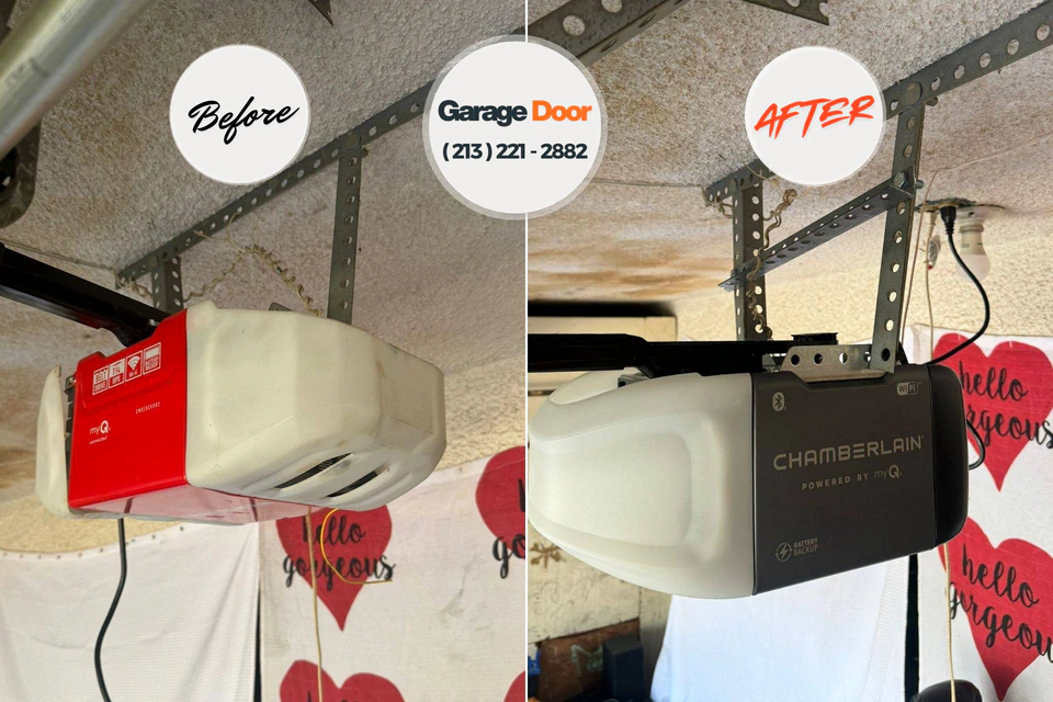 Before and after: garage door repair Senatobia, MS